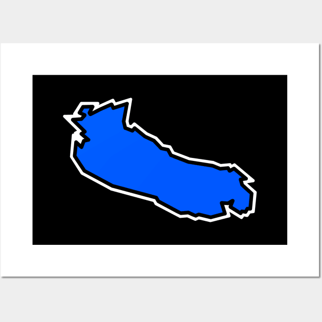 Gabriola Island in a Fresh Indigo Blue Colour - Simple Silhouette - Gabriola Island Wall Art by City of Islands